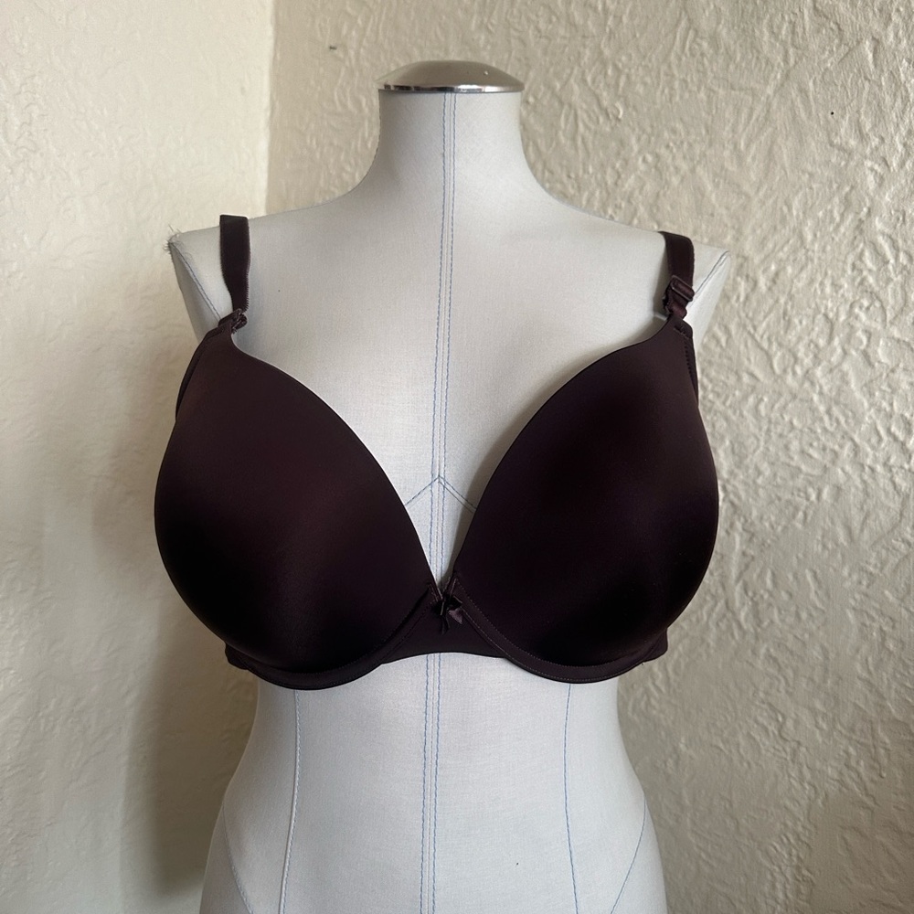 Torrid 360 Back Smoothing Push Up Plunge Bra Brown 40DDD